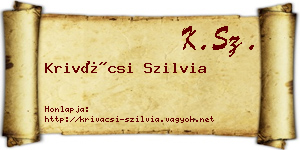 Krivácsi Szilvia névjegykártya