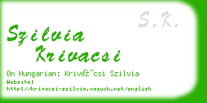 szilvia krivacsi business card